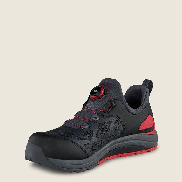 Zapatos de Trabajo Red Wing Hombre Negros/Rojos - Cooltech™ Athletics - Safety Toe - 468-ZMHWVF